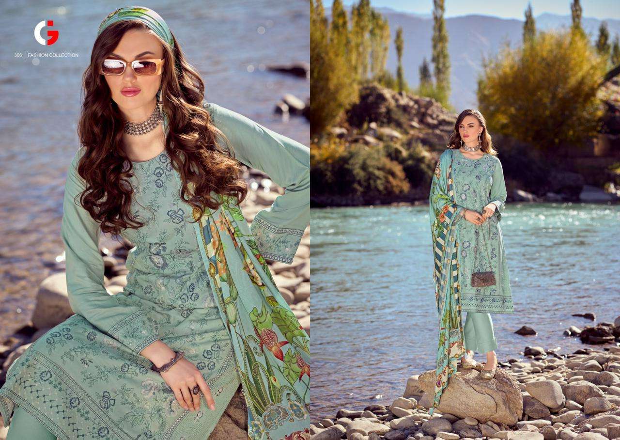Gull Jee Rezam Heavy Embroidery Pashmina Dress Material Wholesale catalog