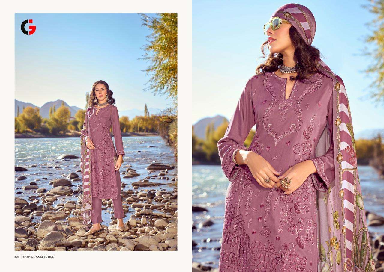 Gull Jee Rezam Heavy Embroidery Pashmina Dress Material Wholesale catalog
