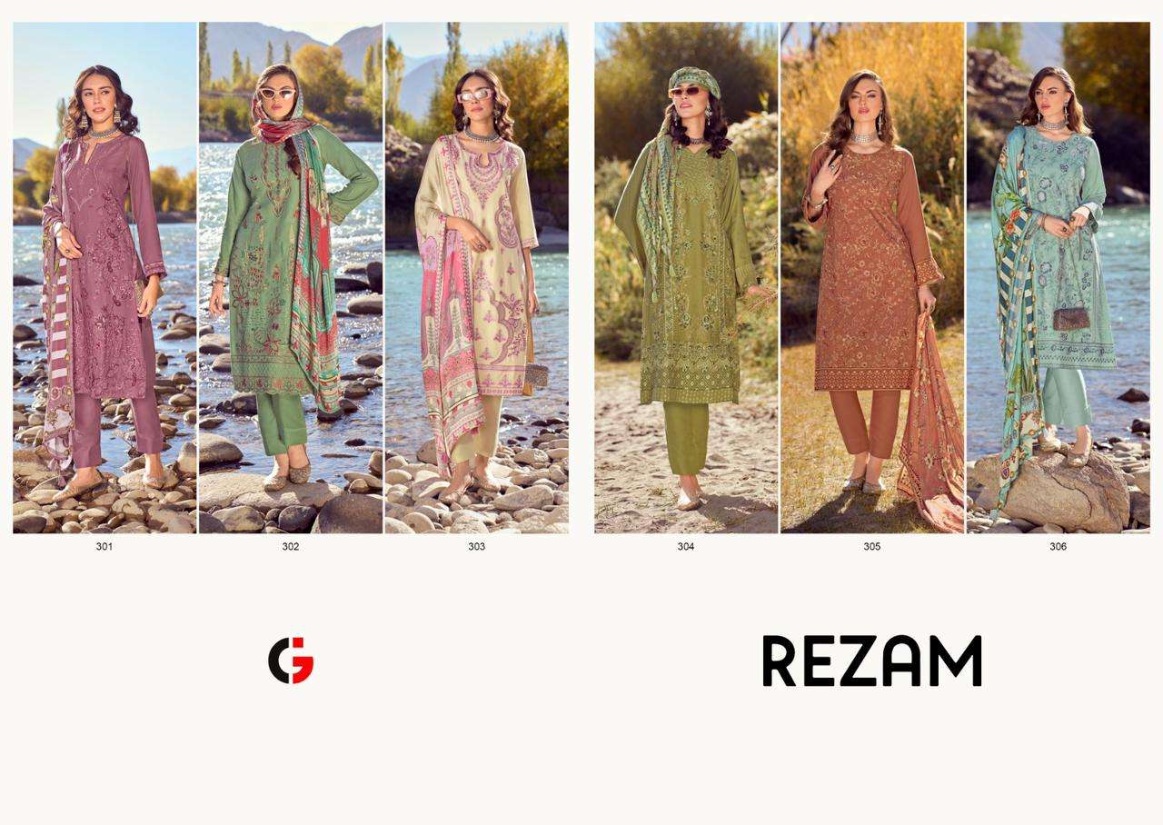 Gull Jee Rezam Heavy Embroidery Pashmina Dress Material Wholesale catalog