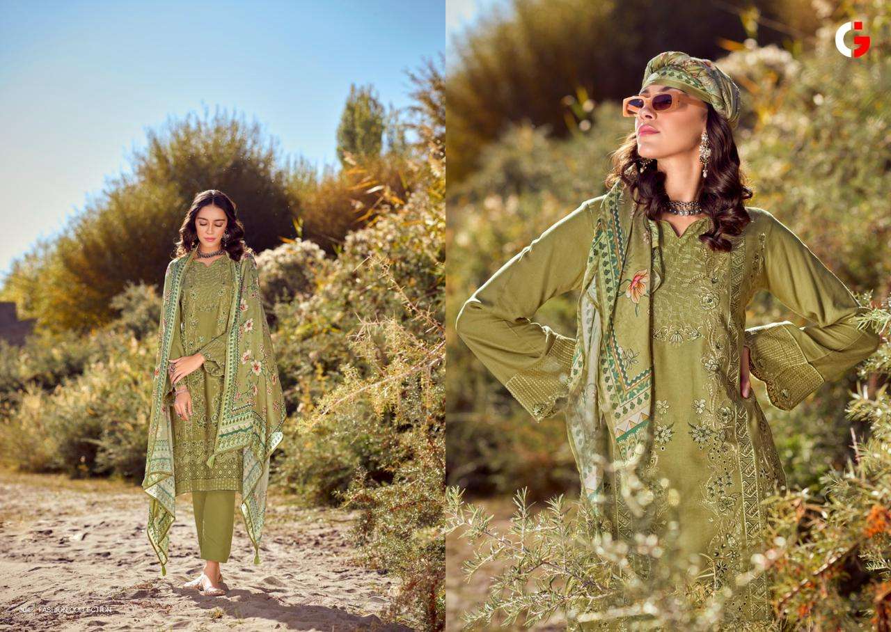 Gull Jee Rezam Heavy Embroidery Pashmina Dress Material Wholesale catalog