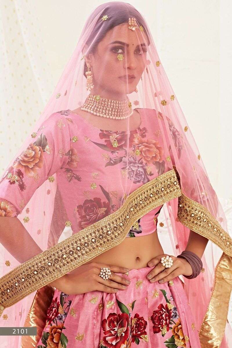  HIRANYAM VOL 1 – 2101 FLOWER LEHENGA CHOLI Wholesale catalog