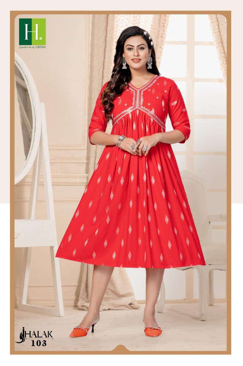 HIRWA Jhalak Alia cut Kurti Wholesale catalog