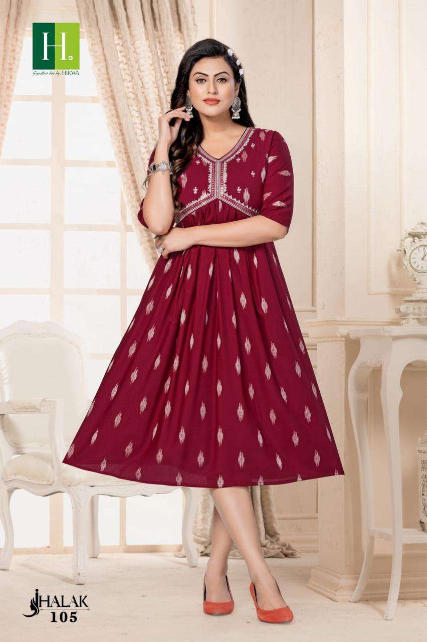 HIRWA Jhalak Alia cut Kurti Wholesale catalog