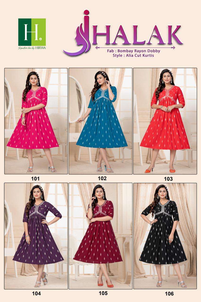 HIRWA Jhalak Alia cut Kurti Wholesale catalog