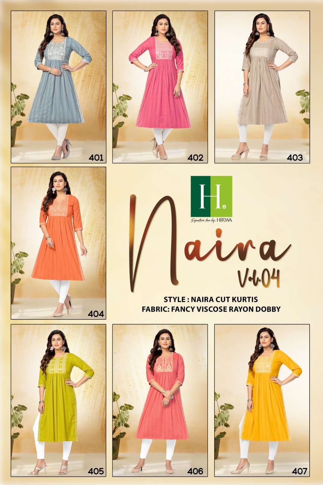 HIRWA NAIRA vol-4 Kurti Wholesale catalog