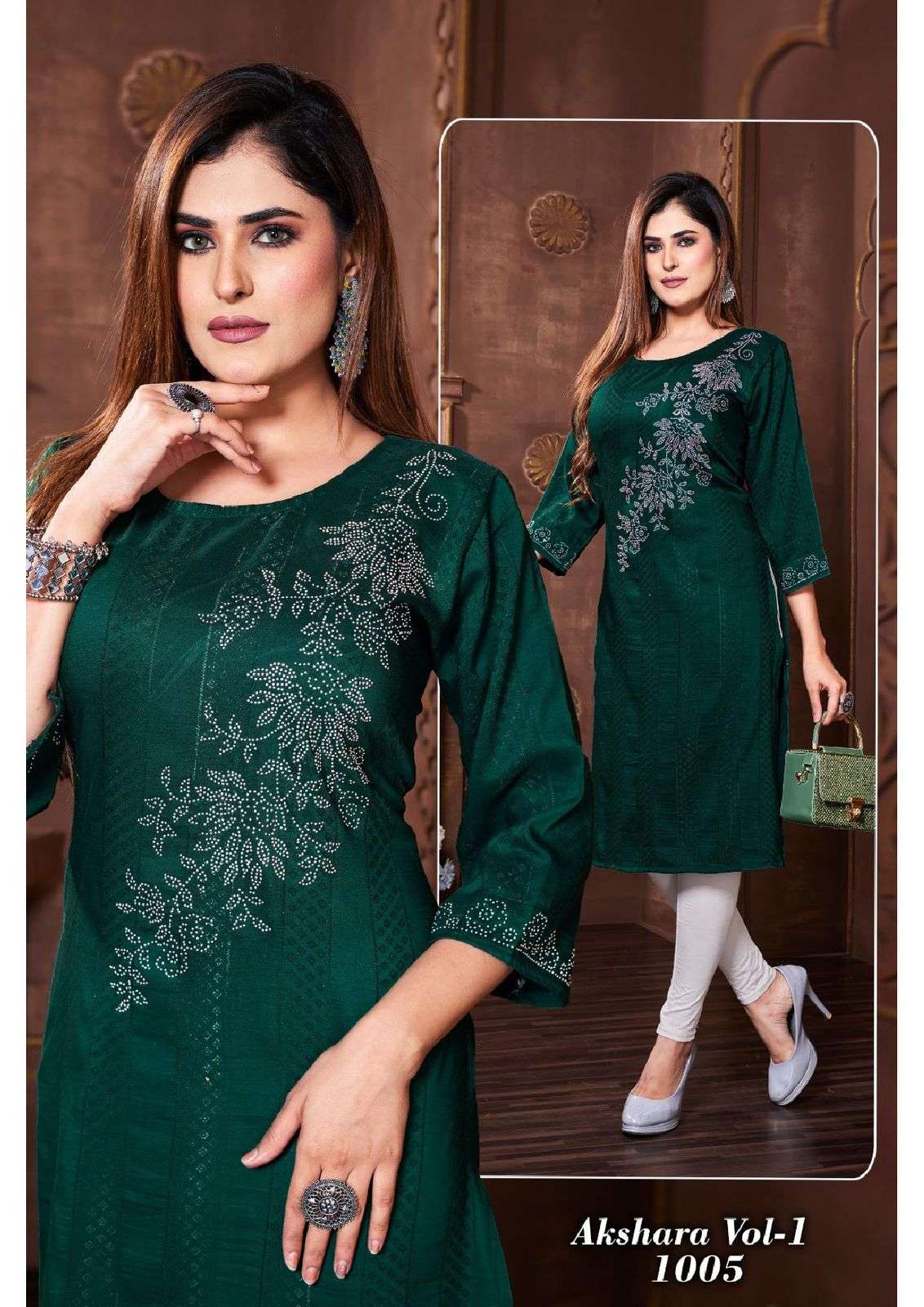 ZOORI AKSHARA VOL 18 DESIGNER KURTI - Rehmat Boutique