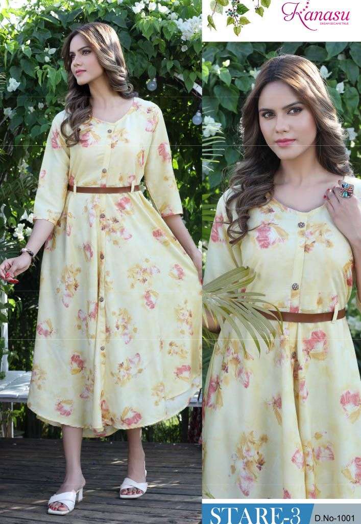 KANASU STARE VOL-3 Kurti Wholesale catalog