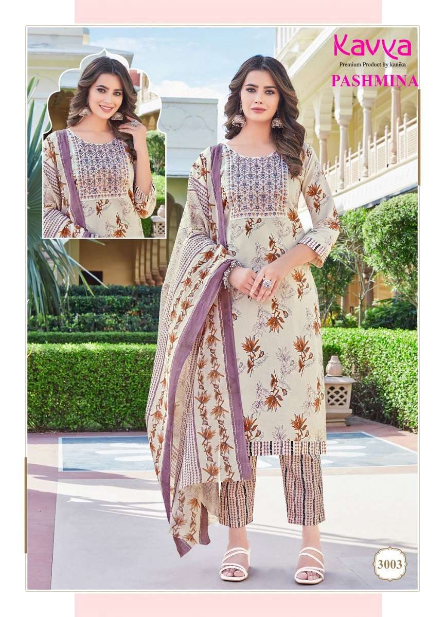 Kavya Pasmina Vol-3 Kurti Pant With Dupatta -Wholesale Catalog