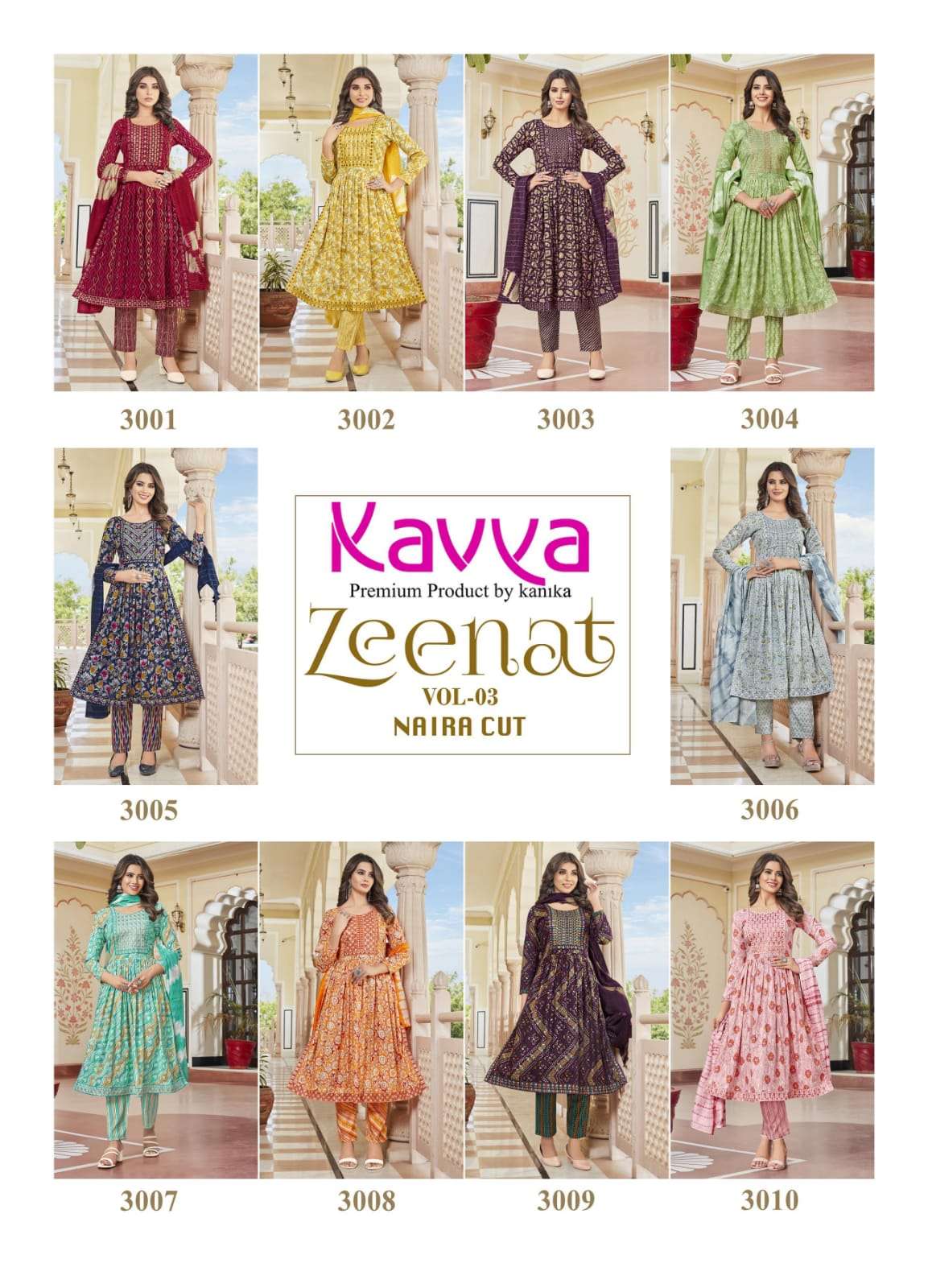 KAVYA ZEENAT VOL 3 naira cut Kurti Wholesale catalog