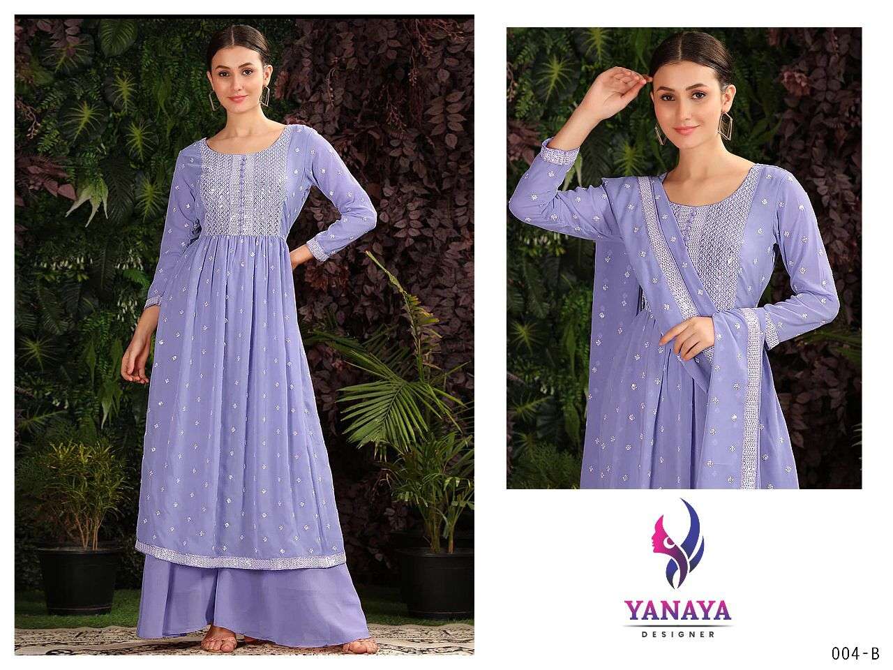 Kf Yanaya 004 A To D Georgette Embroidery Salwar Kameez  Wholesale catalog