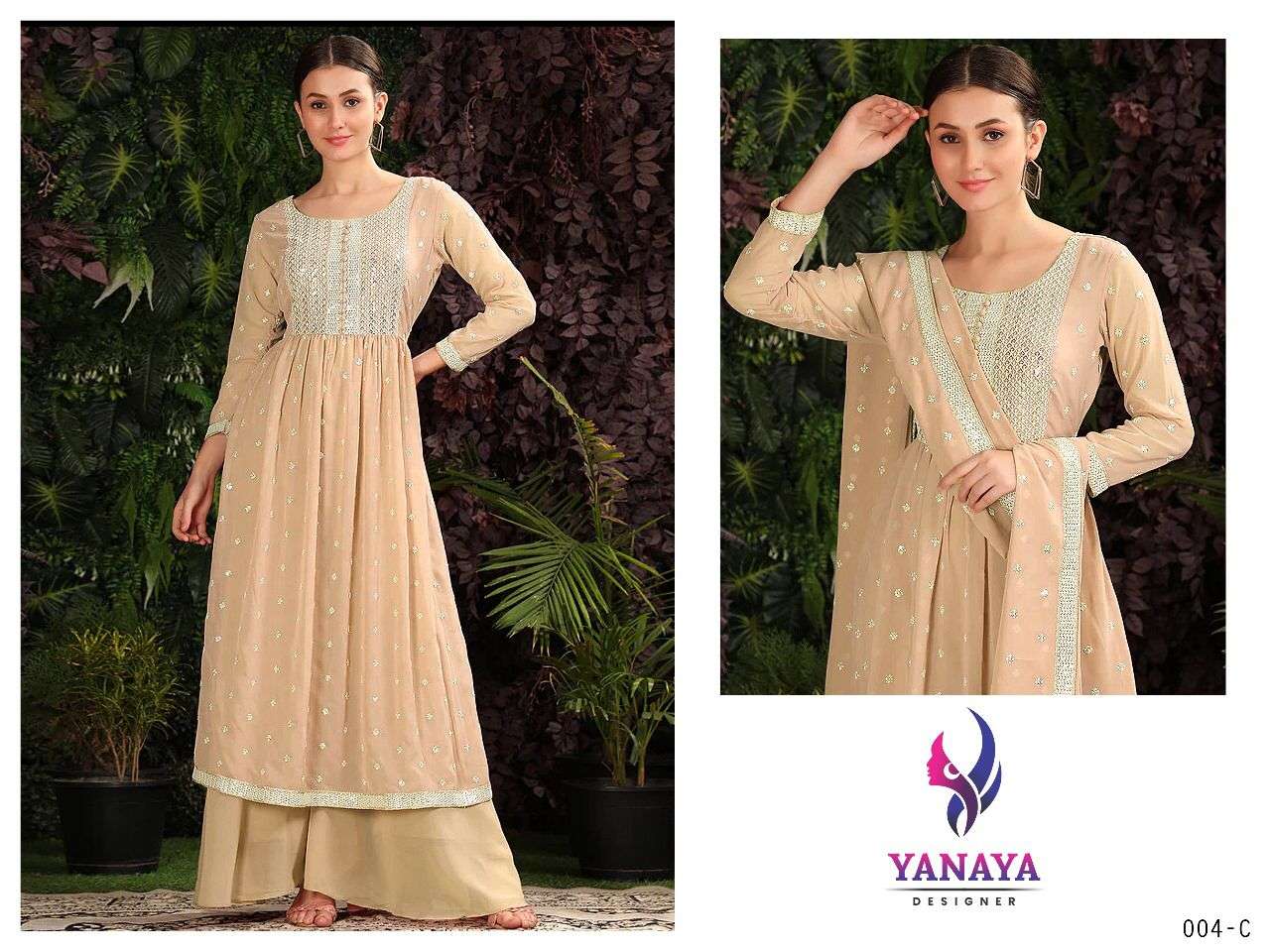 Kf Yanaya 004 A To D Georgette Embroidery Salwar Kameez  Wholesale catalog