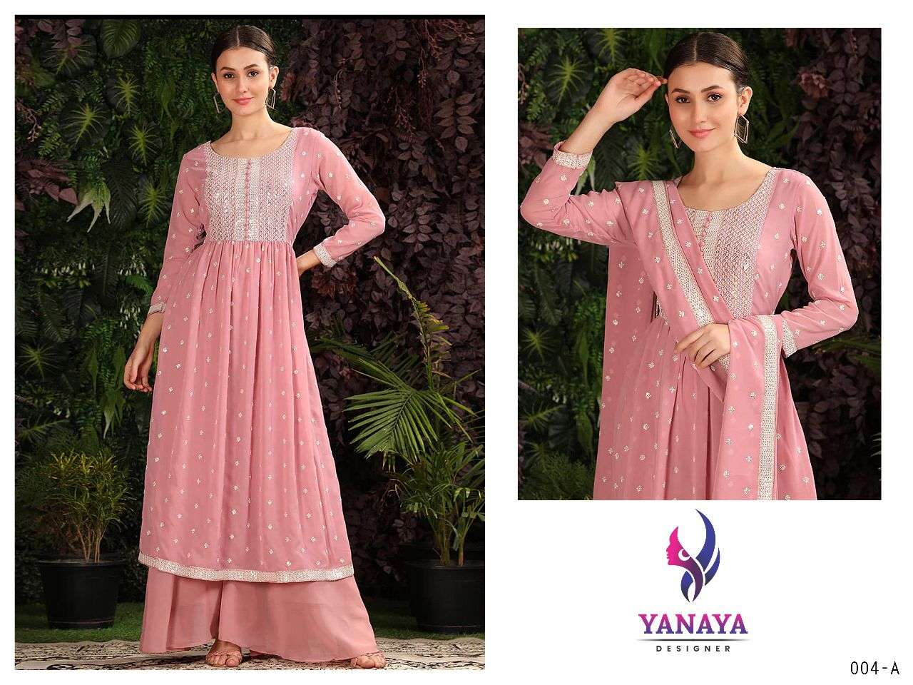 Kf Yanaya 004 A To D Georgette Embroidery Salwar Kameez  Wholesale catalog