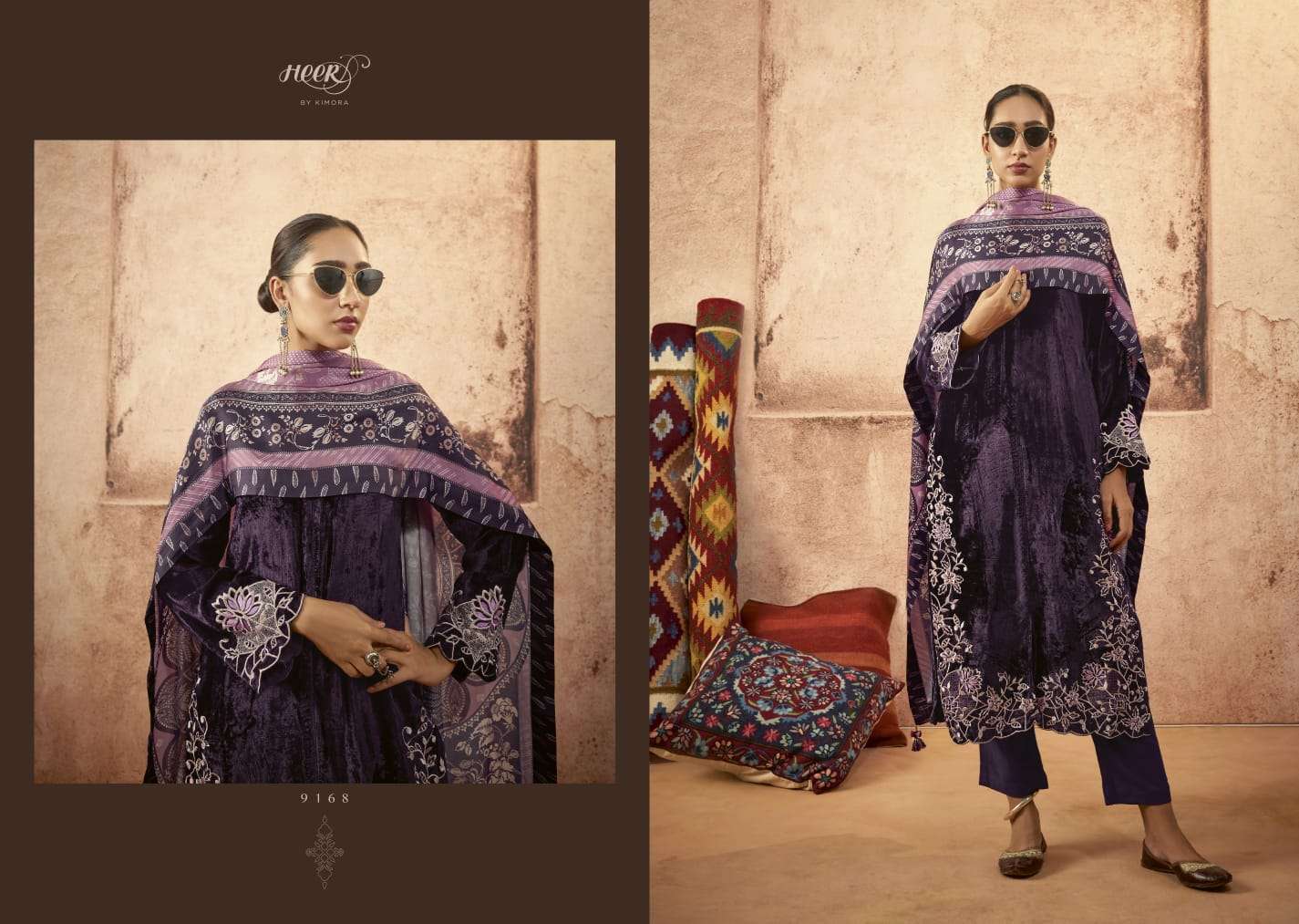 Kimora Heer Libaas E Ishq Velvet Salwar Kameez Wholesale catalog 