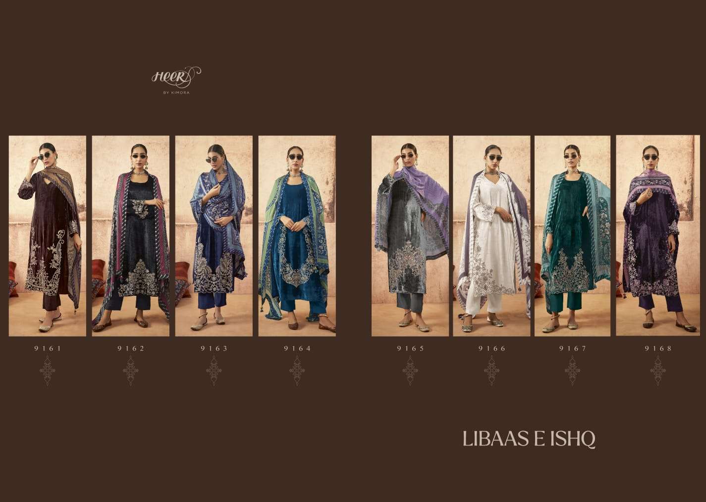 Kimora Heer Libaas E Ishq Velvet Salwar Kameez Wholesale catalog 