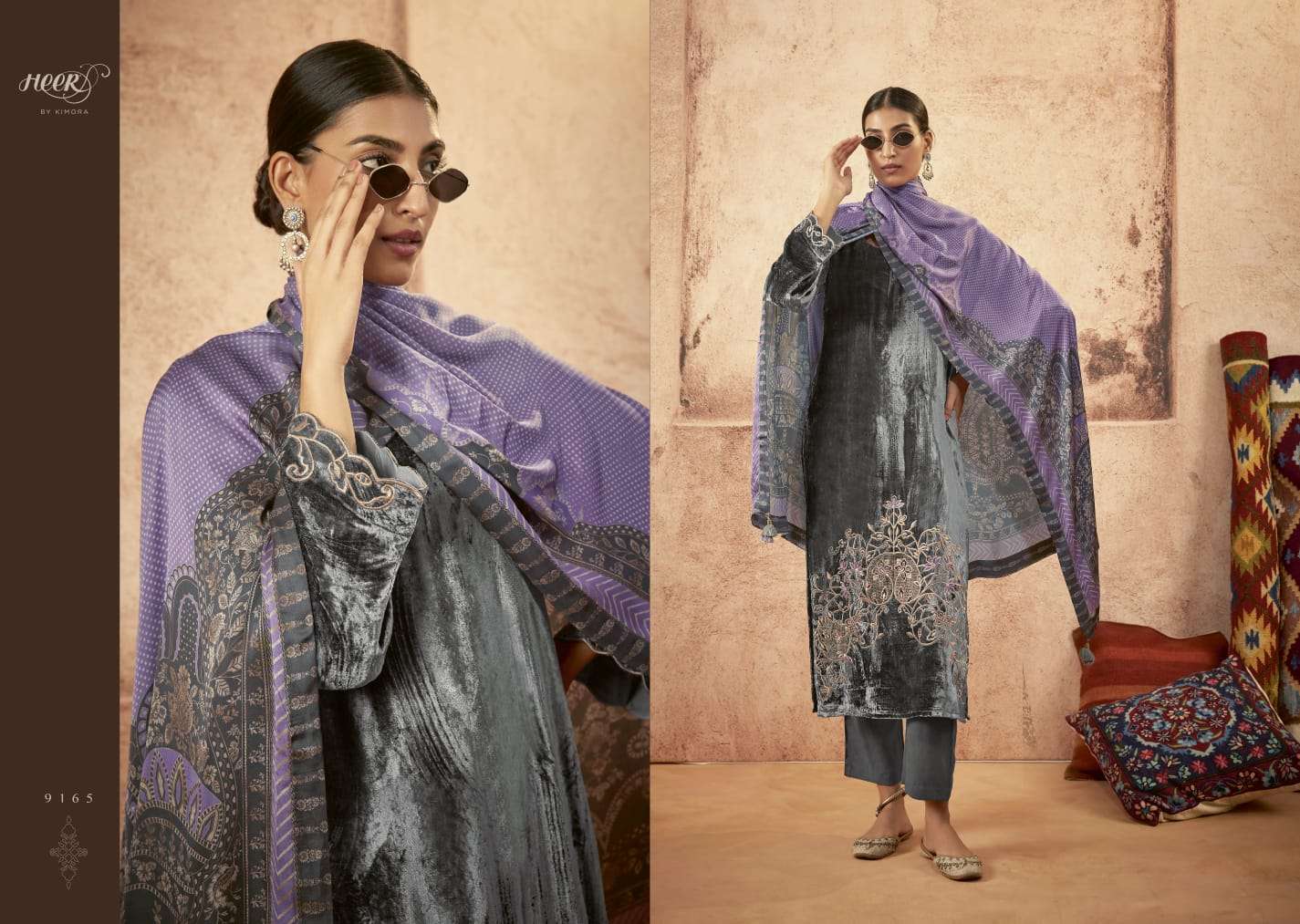 Kimora Heer Libaas E Ishq Velvet Salwar Kameez Wholesale catalog 