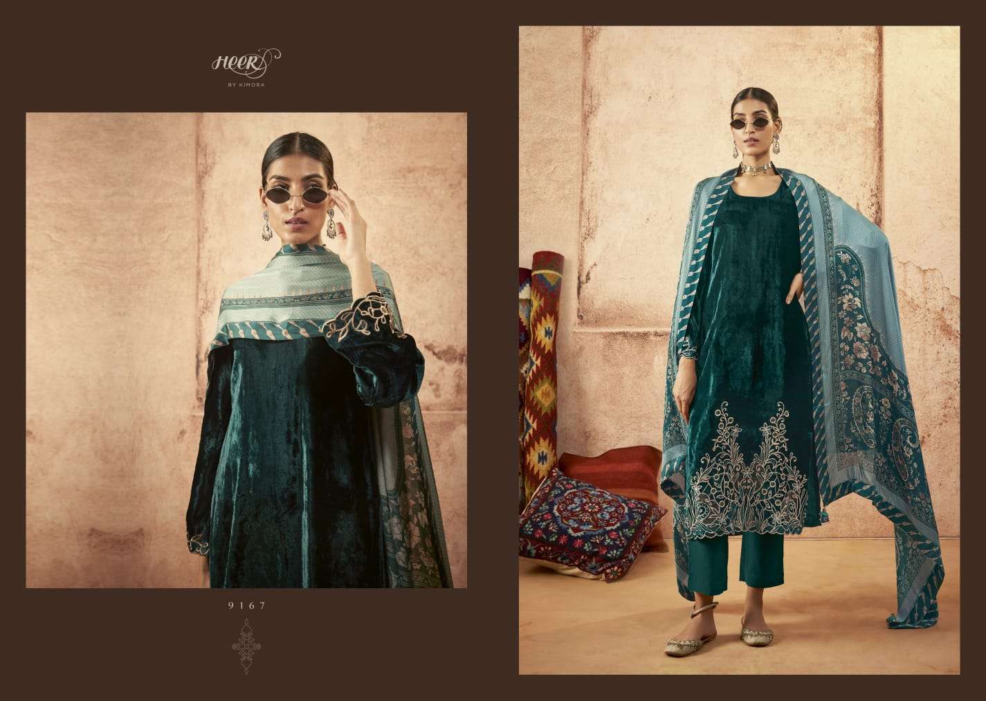 Kimora Heer Libaas E Ishq Velvet Salwar Kameez Wholesale catalog 
