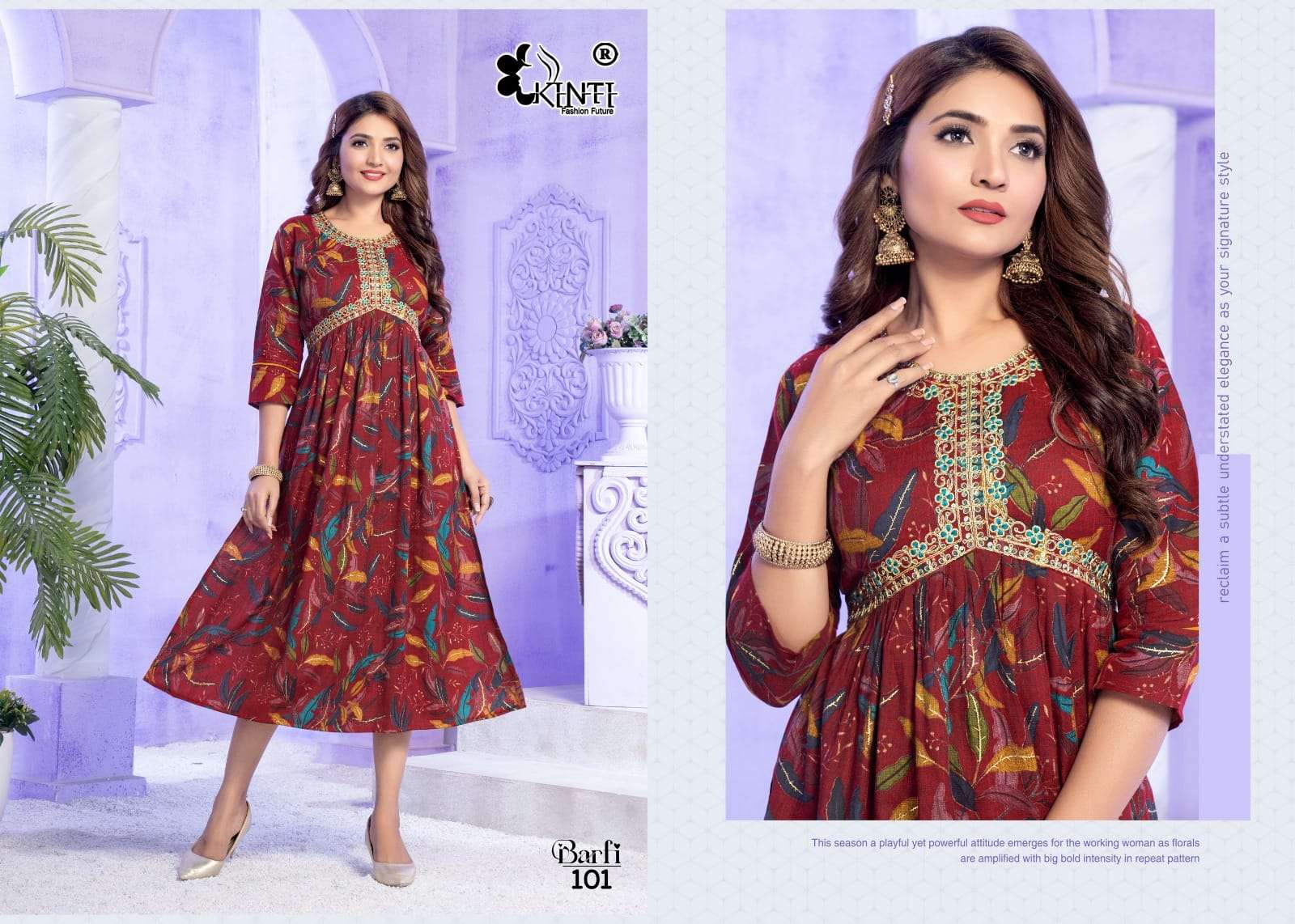 KINTI Barfi Kurti Wholesale catalog