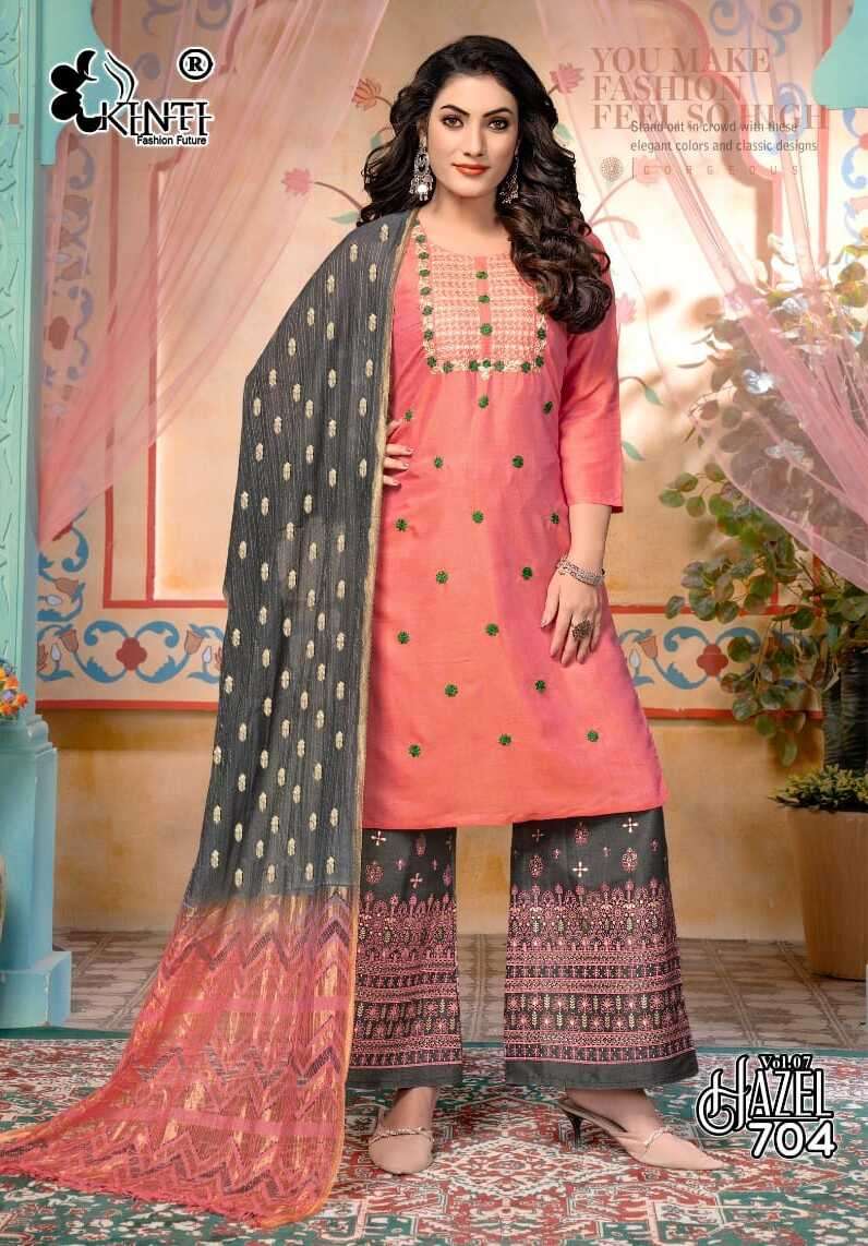Kinti Hazel Vol 7 Rayon Kurti Plazo With Dupatta Wholesale catalog