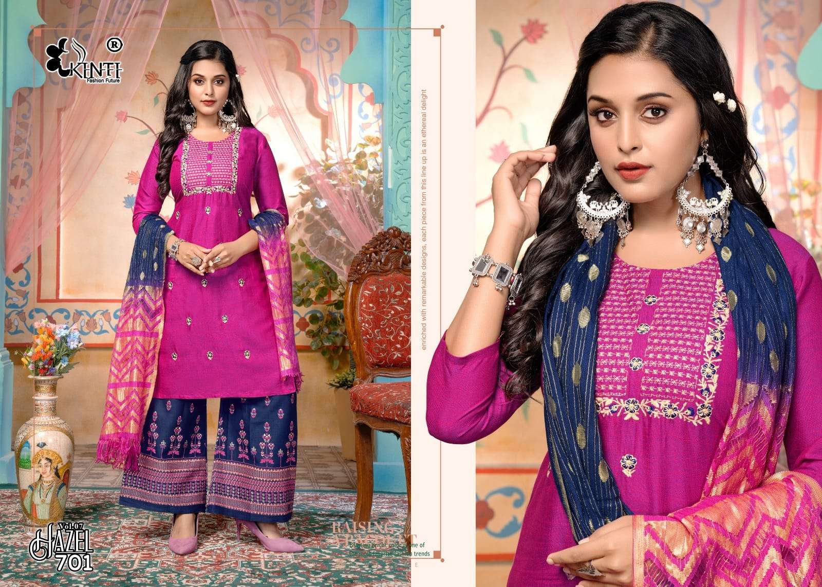Kinti Hazel Vol 7 Rayon Kurti Plazo With Dupatta Wholesale catalog