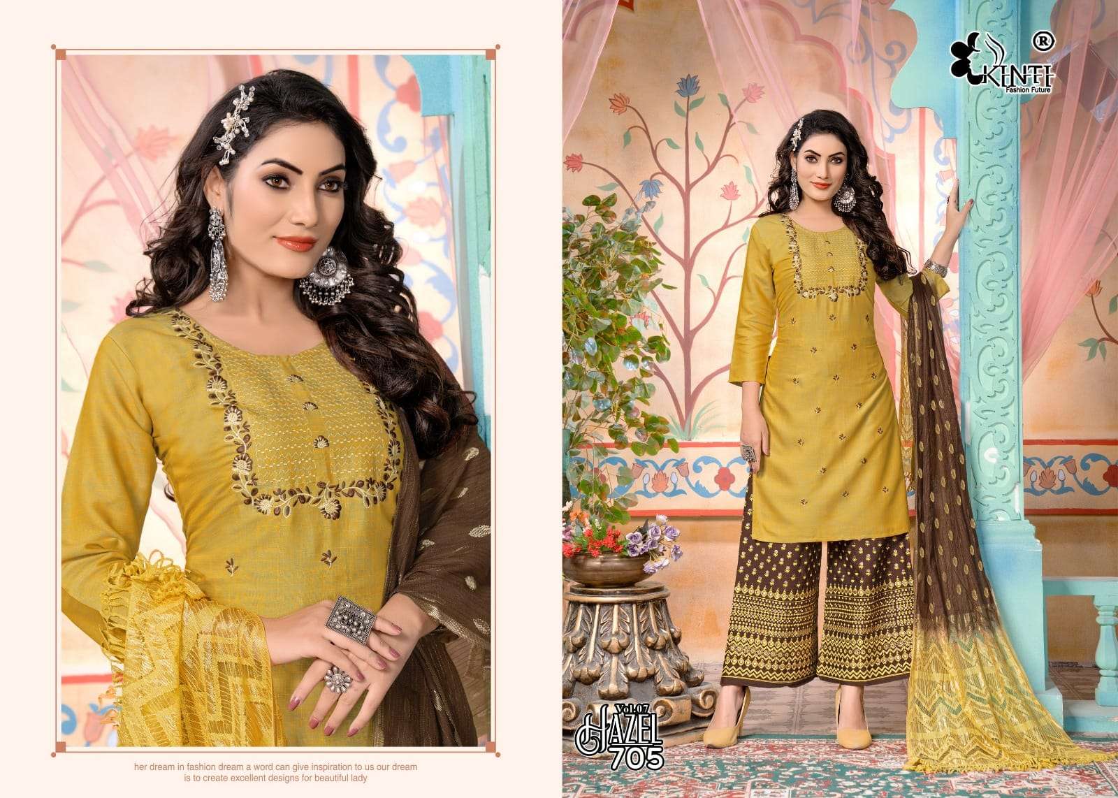 Kinti Hazel Vol 7 Rayon Kurti Plazo With Dupatta Wholesale catalog