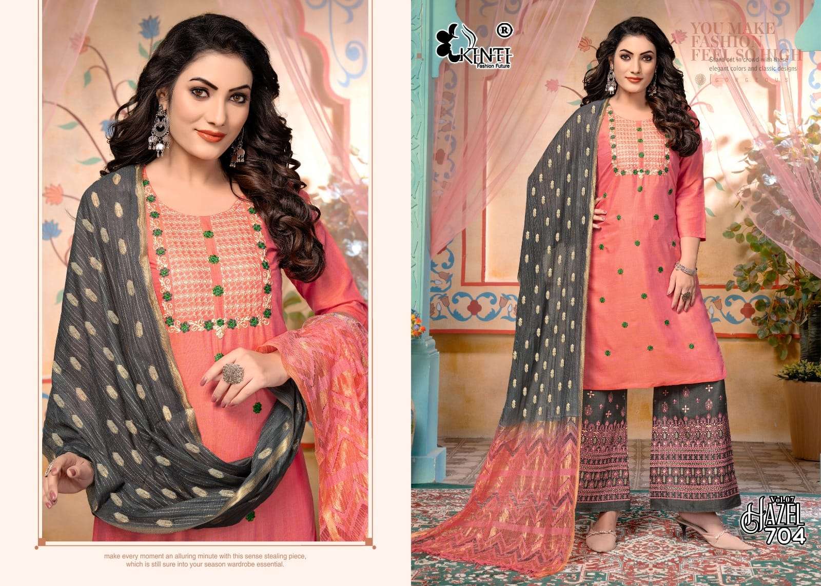 Kinti Hazel Vol 7 Rayon Kurti Plazo With Dupatta Wholesale catalog