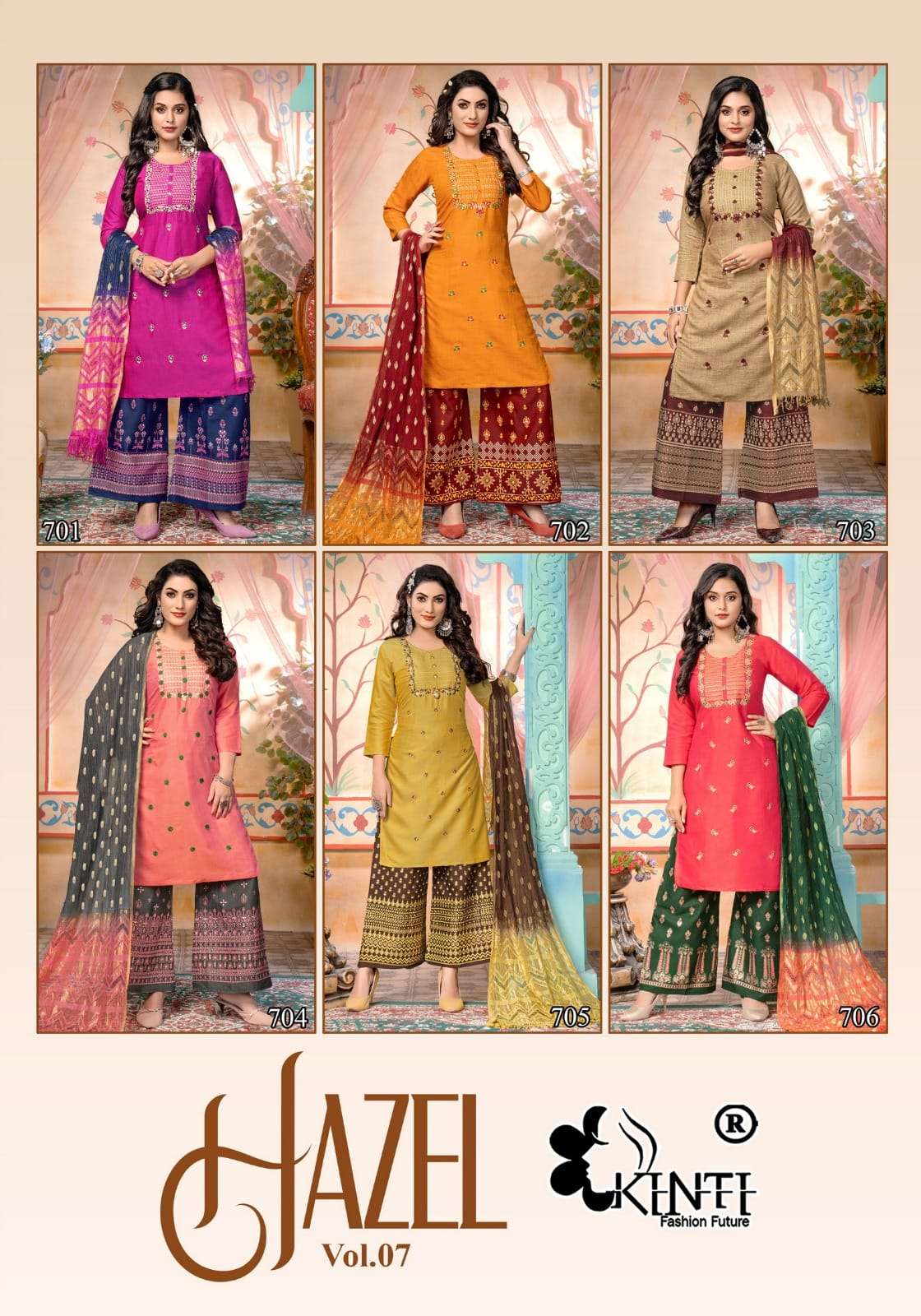 Kinti Hazel Vol 7 Rayon Kurti Plazo With Dupatta Wholesale catalog