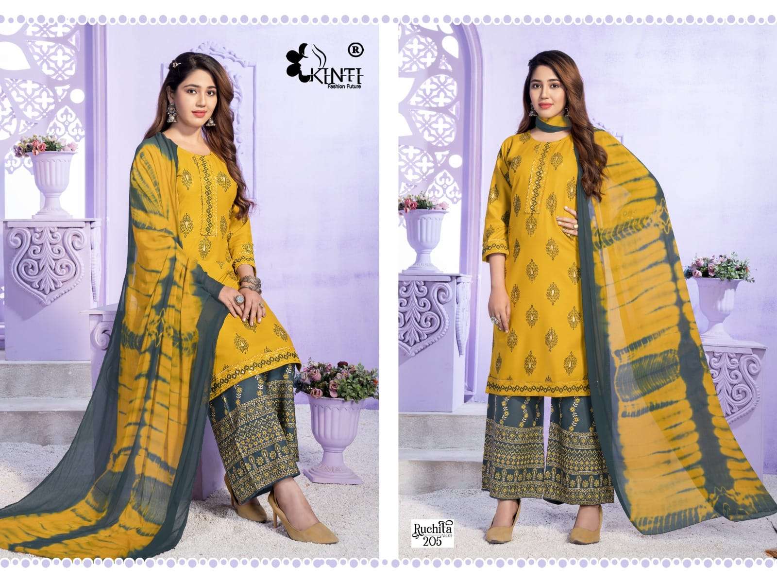Kinti Ruchita Vol 2 Fancy Kurti Plazo With Dupatta Wholesale catalog