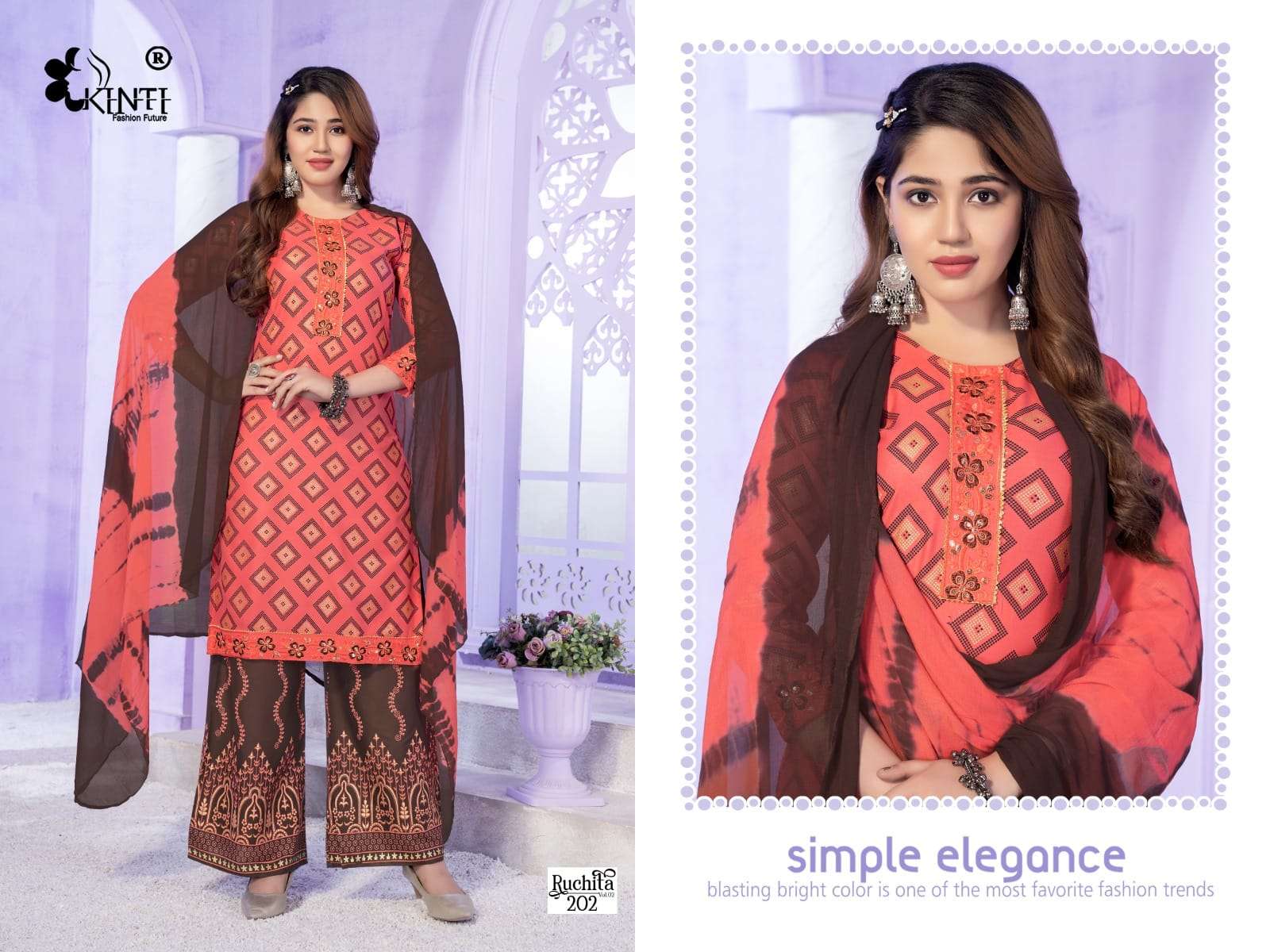 Kinti Ruchita Vol 2 Fancy Kurti Plazo With Dupatta Wholesale catalog