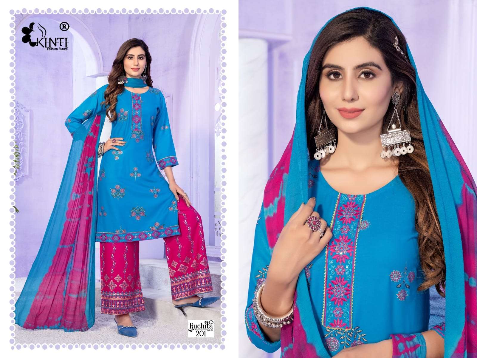Kinti Ruchita Vol 2 Fancy Kurti Plazo With Dupatta Wholesale catalog