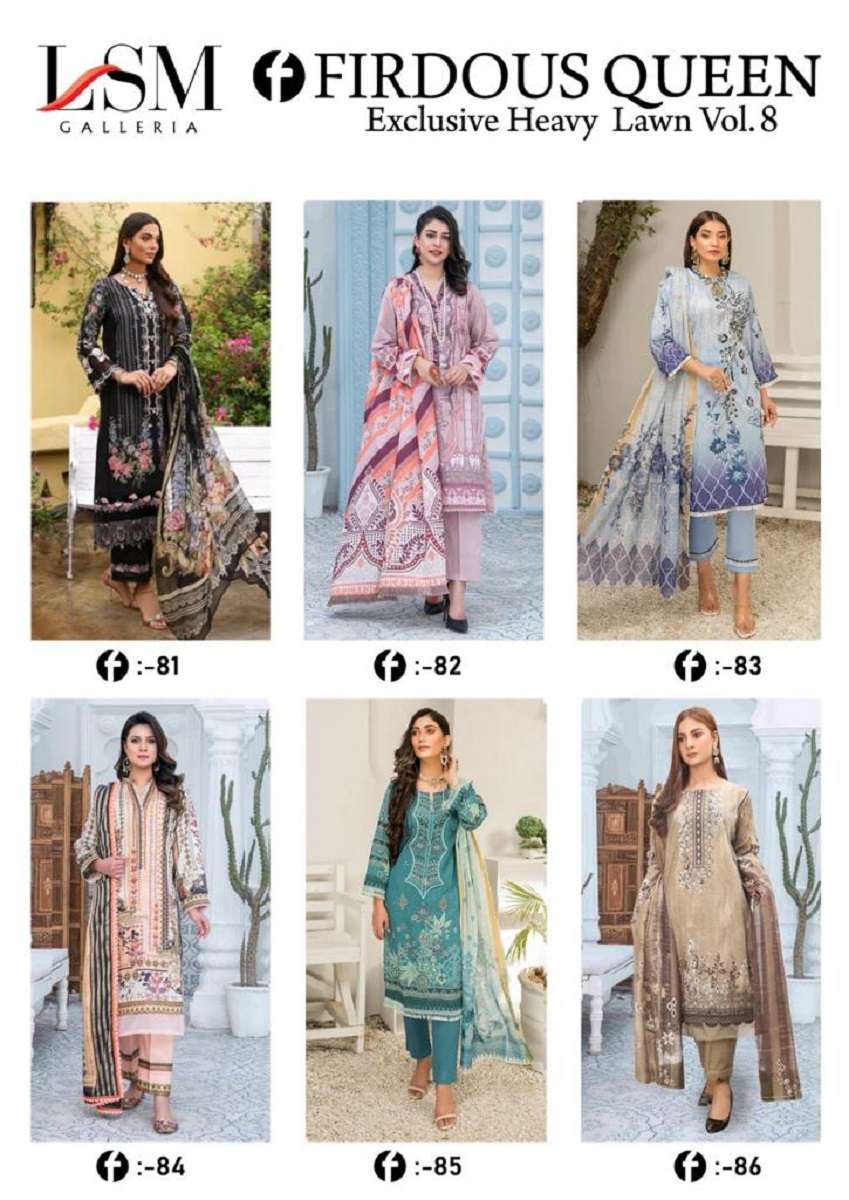 Lsm Firdous Queen Vol-8 – Exclusive Heavy Lawn - Wholesale Catalog