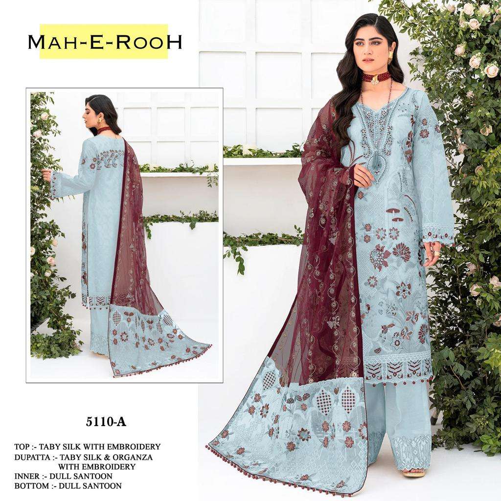 Mah E Rooh 5110 Premium Heavy Silk Salwar Suits Wholesale catalog