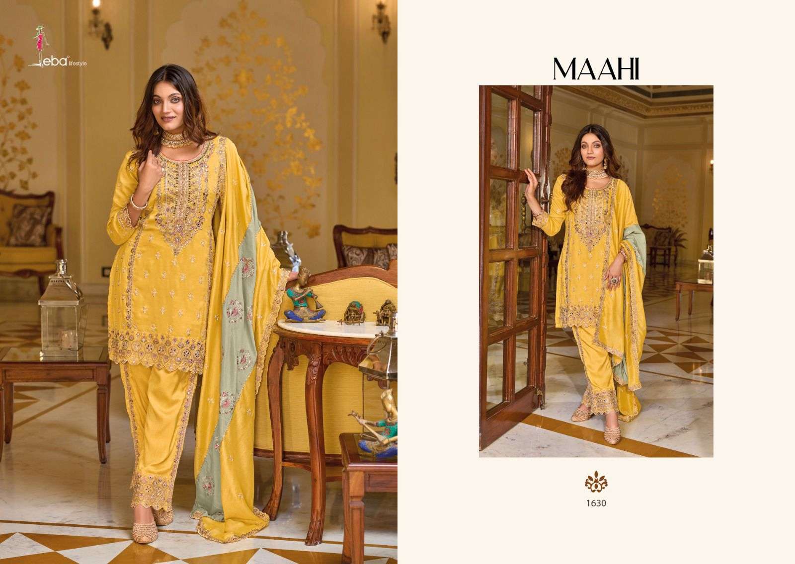MAHI premium silk with emboidery work Salwar Kameez dress materials Wholesale catalog