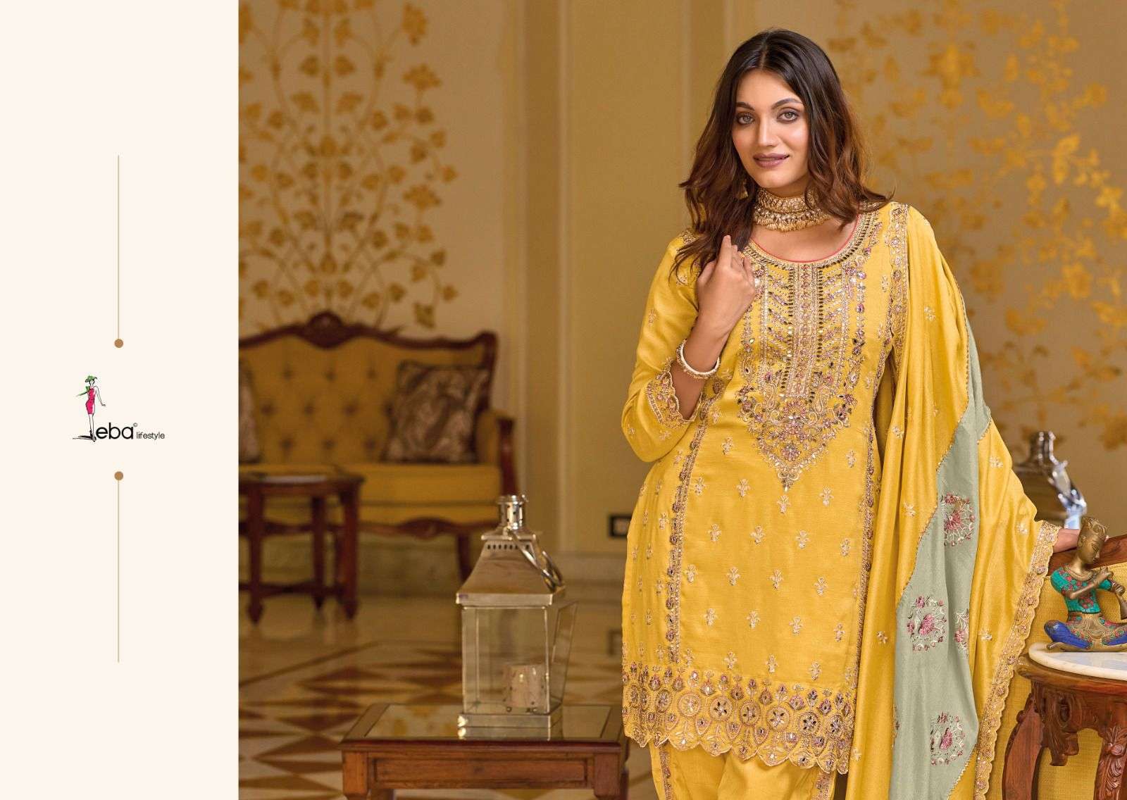 MAHI premium silk with emboidery work Salwar Kameez dress materials Wholesale catalog