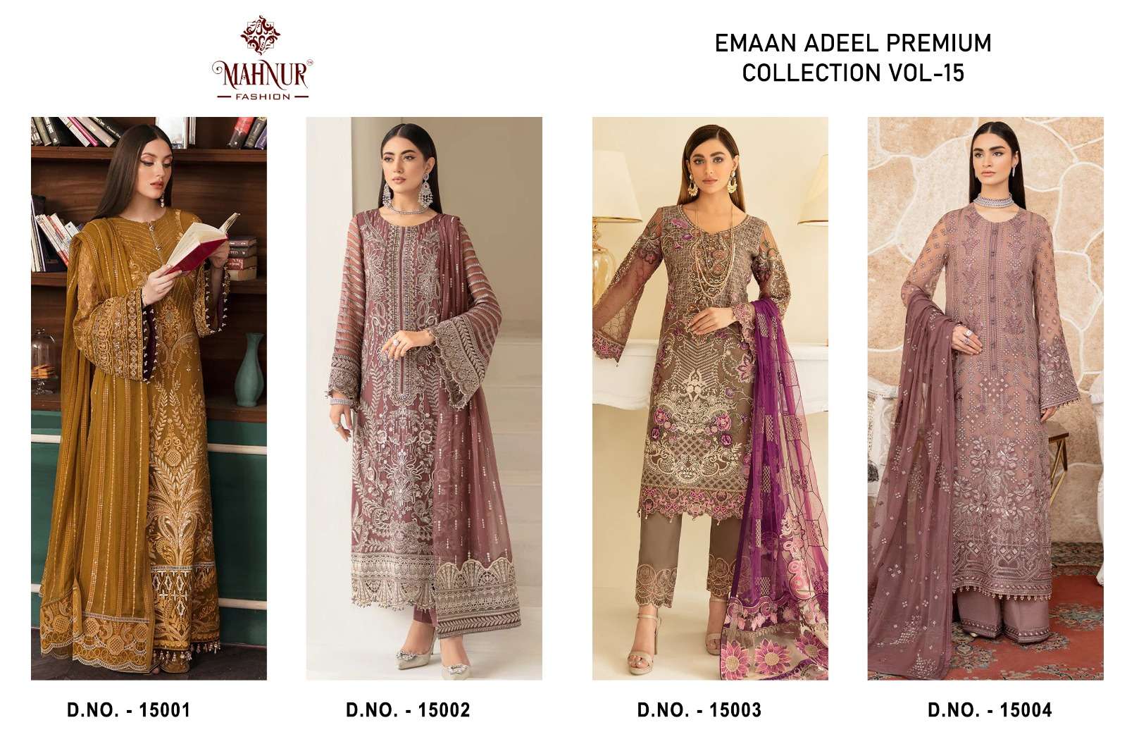 Mahnur Emaan Adeel Premium Collection Vol 15 Designer Pakistani Salwar Suits Wholesale catalog
