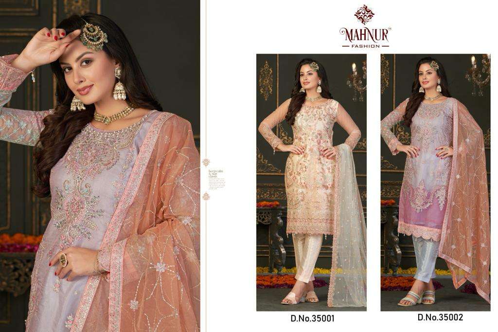 Mahnur Vol 35 Organza Pakistani Salwar Kameez Wholesale catalog