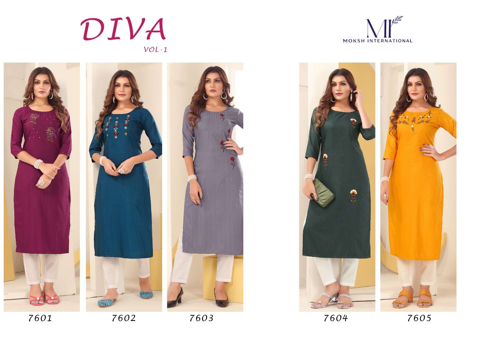 Moksh International Diva Vol-1 Kurti Wholesale catalog