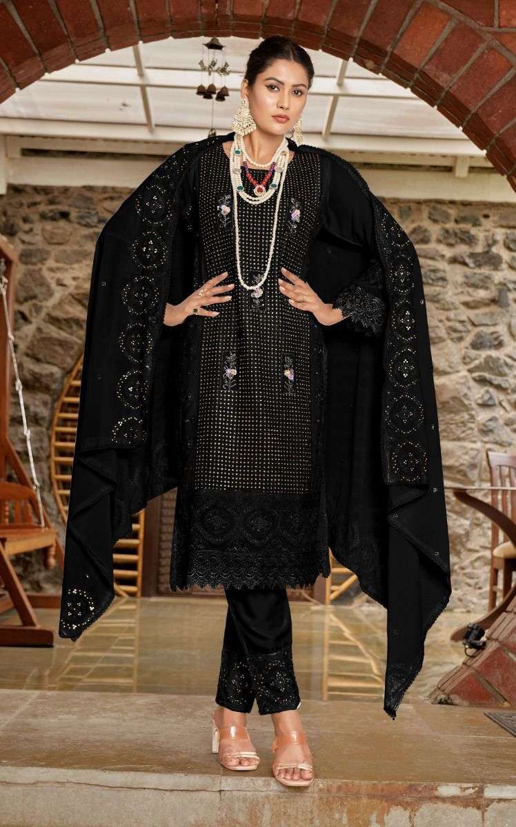 Motifz D -401 Georgette with embroidery Salwar Kameez Wholesale catalog