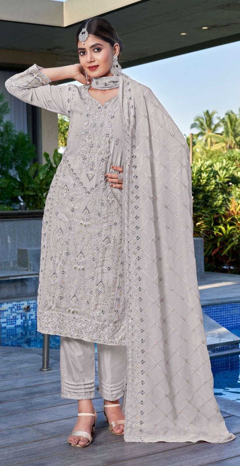 Motifz D -404 Georgette with embroidery Salwar Kameez Wholesale catalog