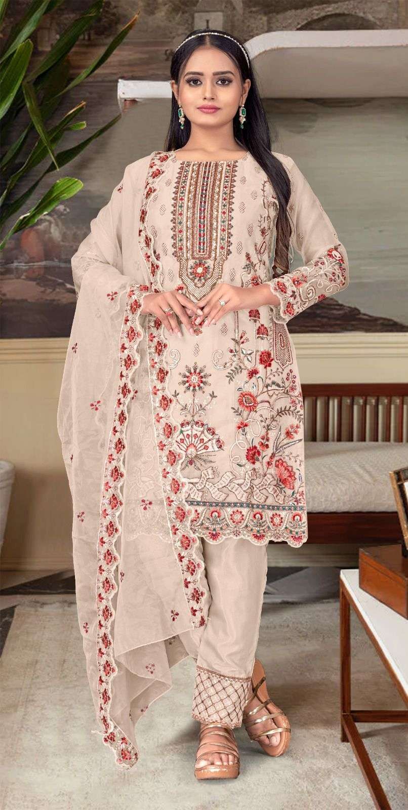 Motifz D -427  Organza with Embroidery khatli work  Salwar Kameez Wholesale catalog