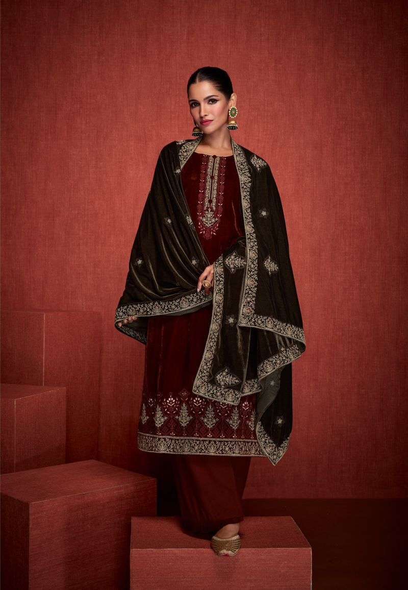 Mumtaz Najakat E Leela Designer Velvet Salwar Kameez Wholesale catalog