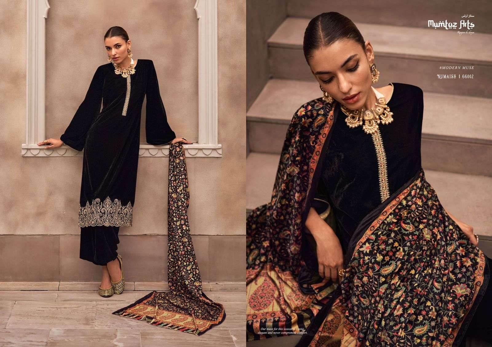 Mumtaz Numaish Velvet Embroidery Salwar Kameez Wholesale catalog
