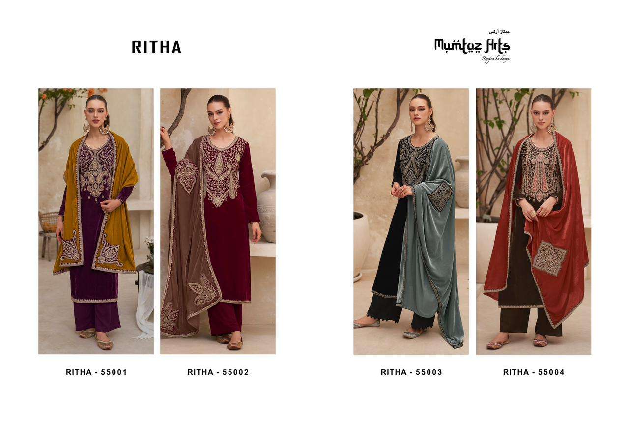 Mumtaz Ritha Velvet Designer Salwar Kameez Wholesale catalog
