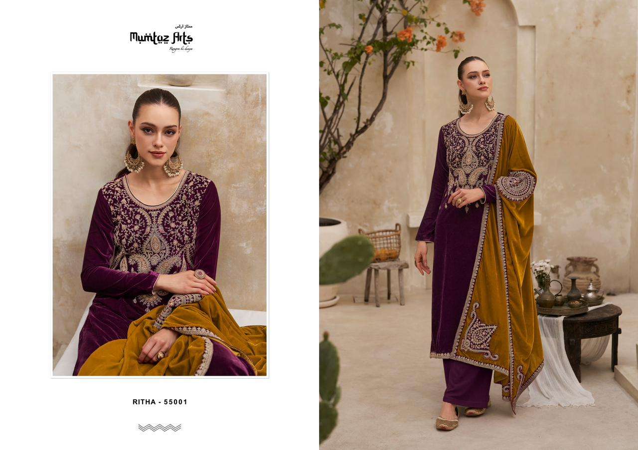 Mumtaz Ritha Velvet Designer Salwar Kameez Wholesale catalog