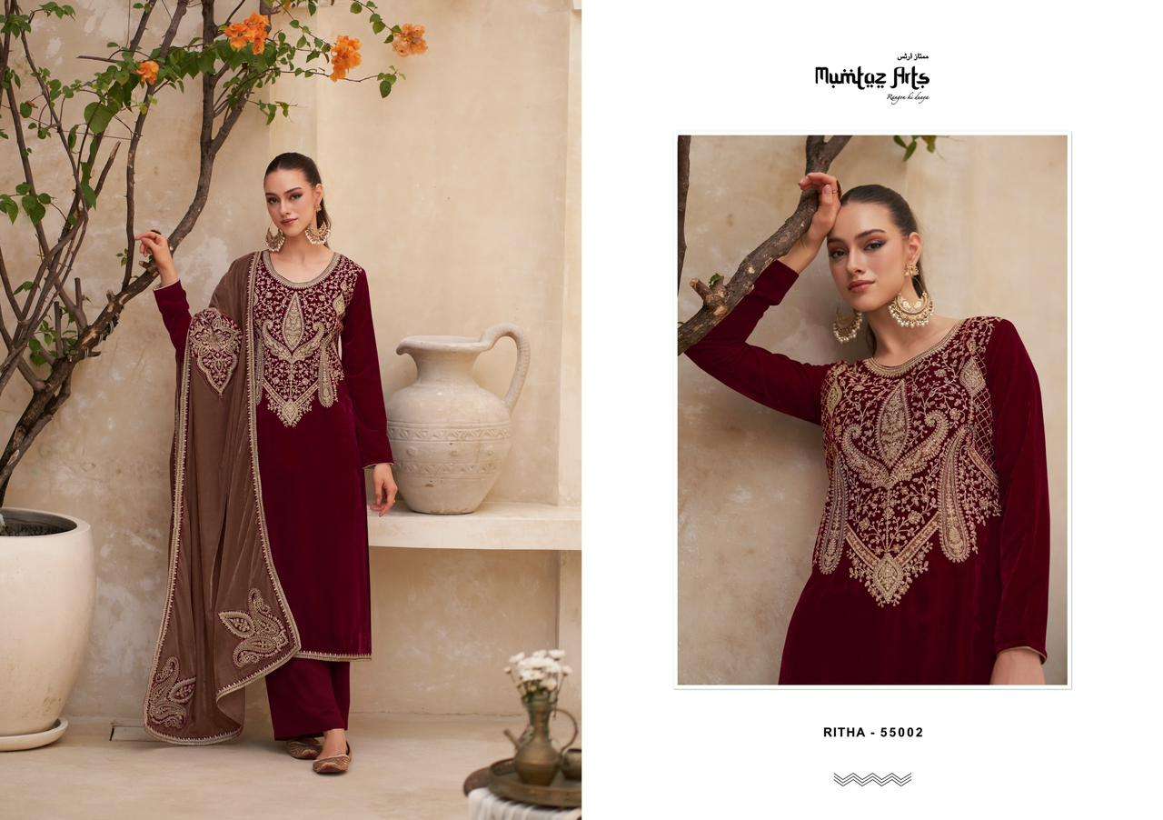 Mumtaz Ritha Velvet Designer Salwar Kameez Wholesale catalog