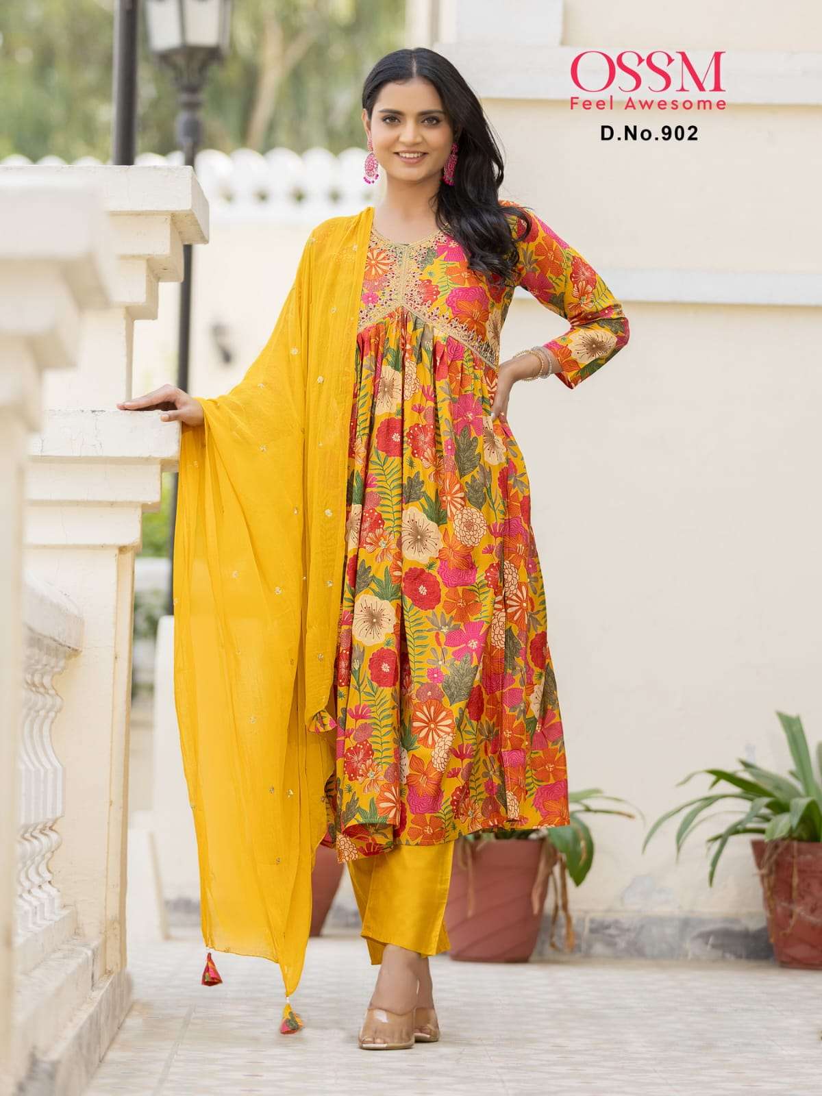 Ossm Resham Vol 9 Premium Wear Kurti Pant With Dupatta Wholesale catalog