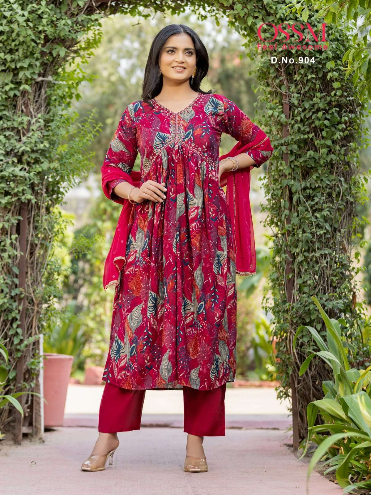 Ossm Resham Vol 9 Premium Wear Kurti Pant With Dupatta Wholesale catalog