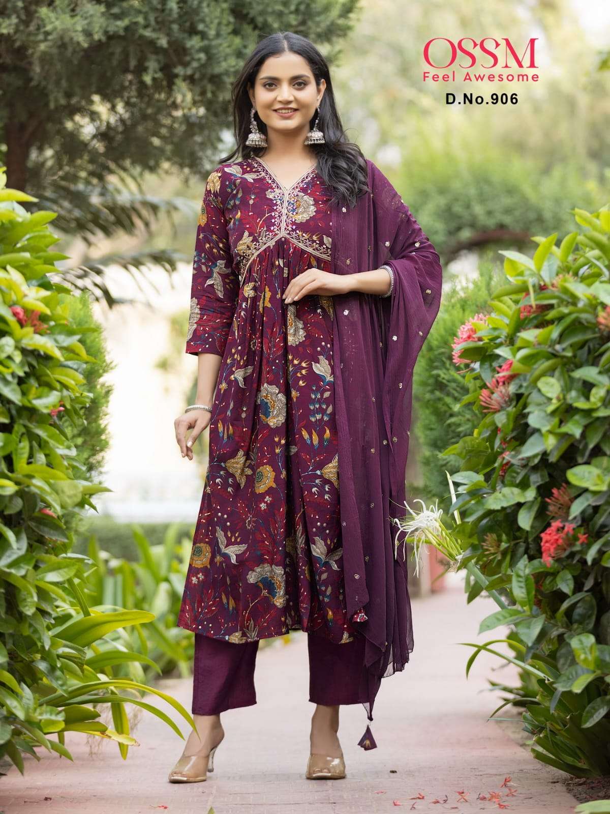 Ossm Resham Vol 9 Premium Wear Kurti Pant With Dupatta Wholesale catalog