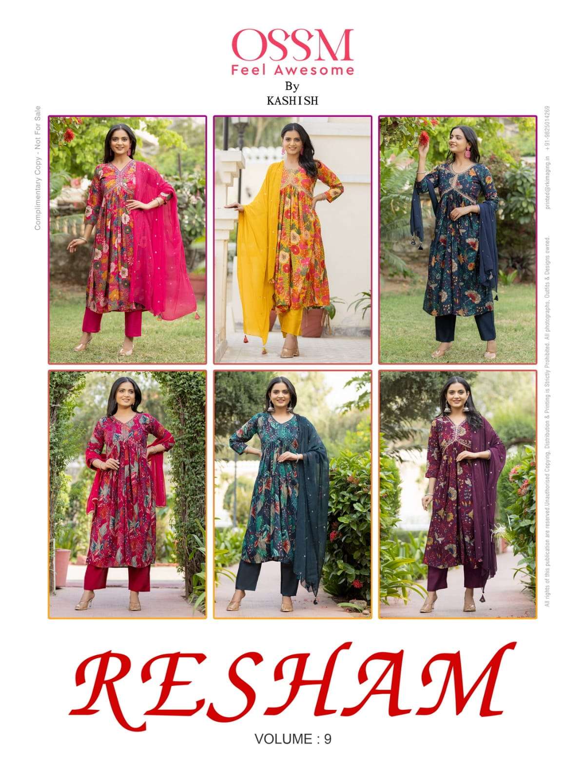 Ossm Resham Vol 9 Premium Wear Kurti Pant With Dupatta Wholesale catalog
