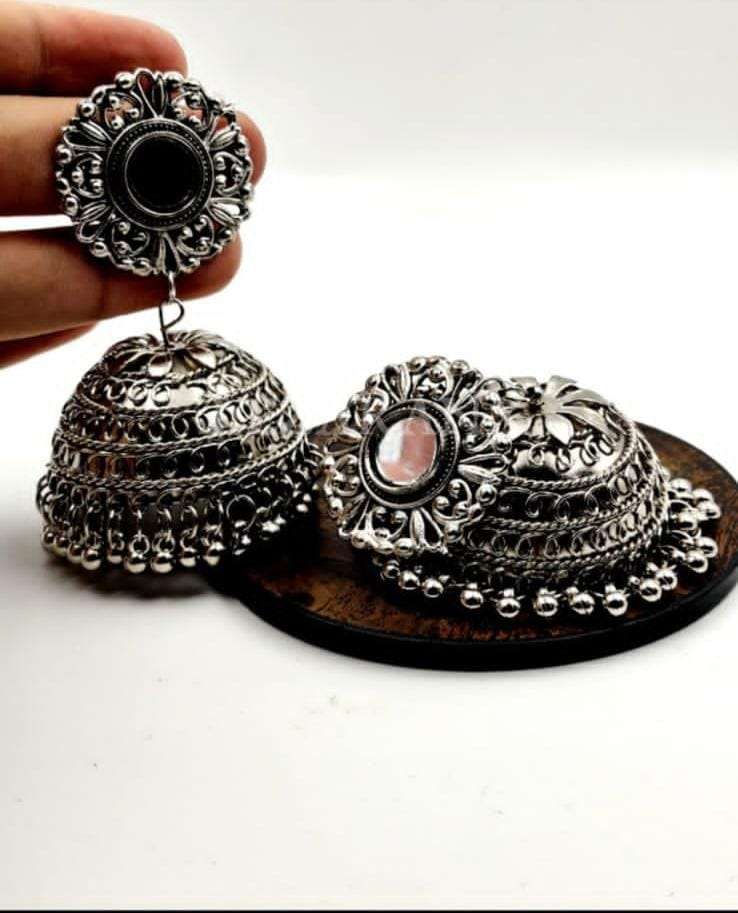 Oxidised afghani style jhumkha different  Imitation Jewellery Wholesale catalog