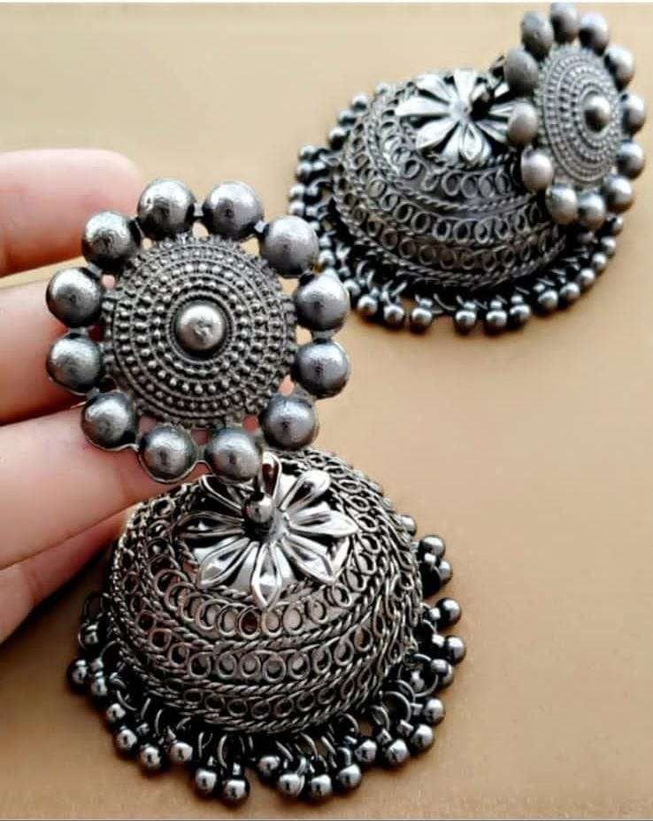 Oxidised afghani style jhumkha different  Imitation Jewellery Wholesale catalog
